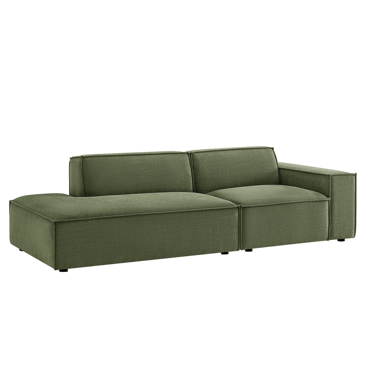 Restore 2-Piece Performance Fabric Upholstered Modular Loveseat – Foliage (Chaise + Armchair Version)