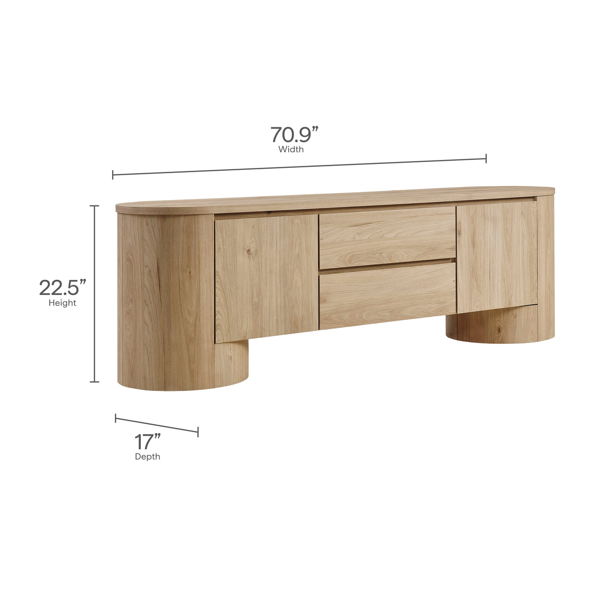 Duval 71 Inch Oval TV Cabinet by Modway