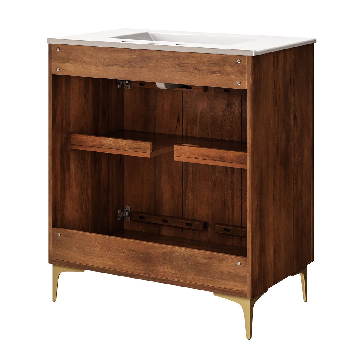 Vernon 30" Fluted Wood Bathroom Vanity Cabinet with Sink