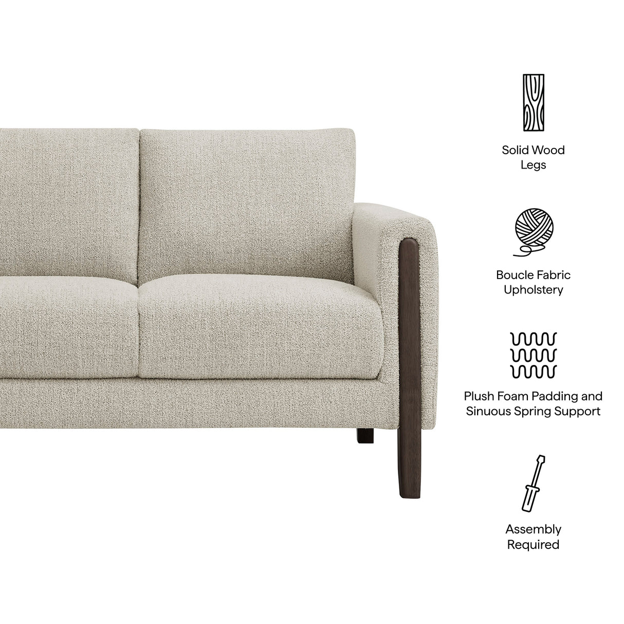 Hawken Boucle Fabric Loveseat by Modway
