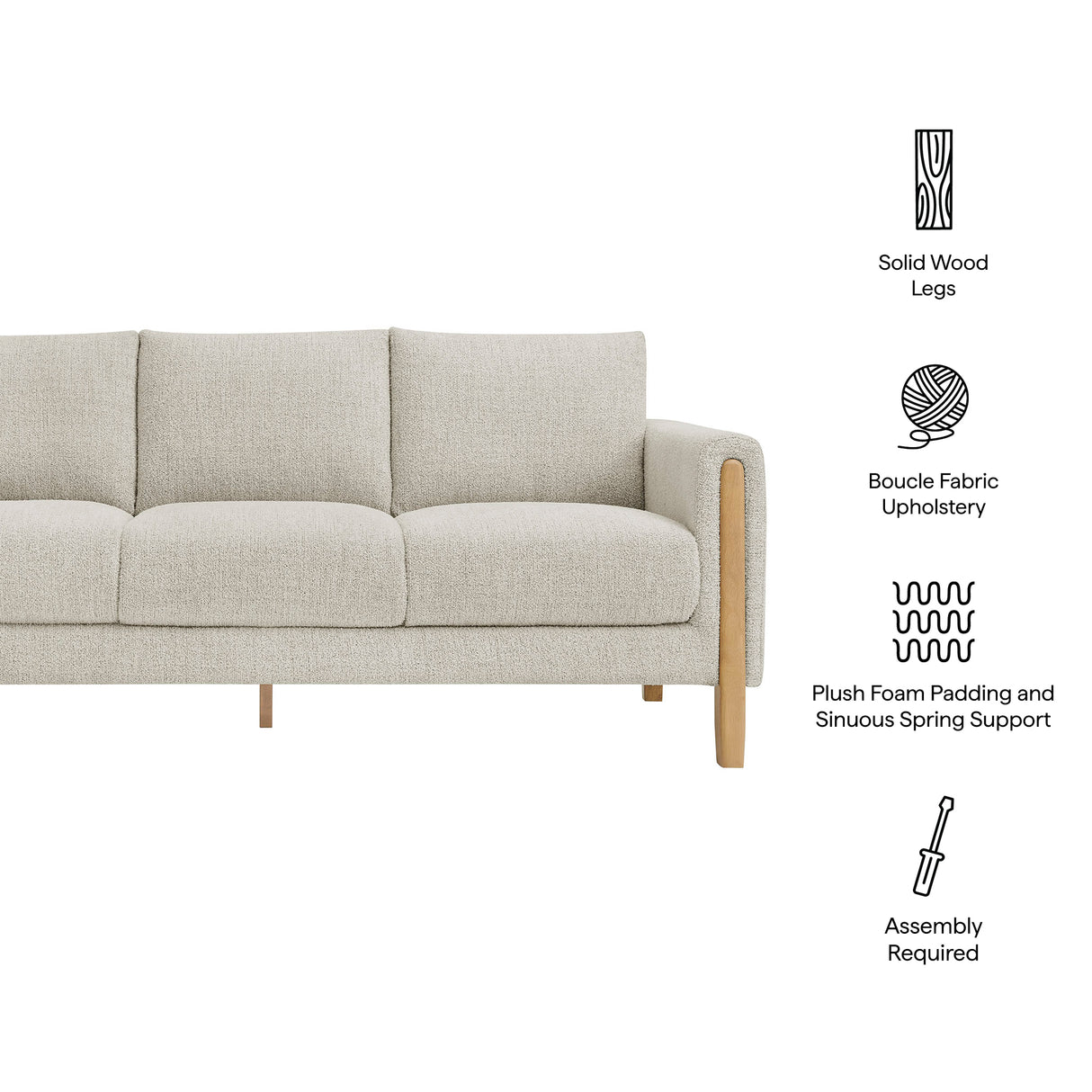 Hawken Boucle Fabric Sofa by Modway