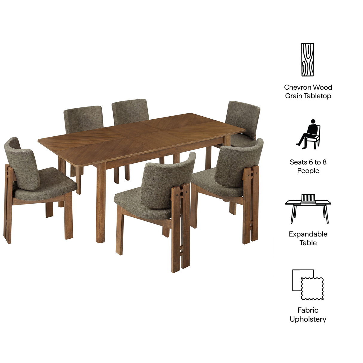 Alba 7-Piece Dining Set by Modway