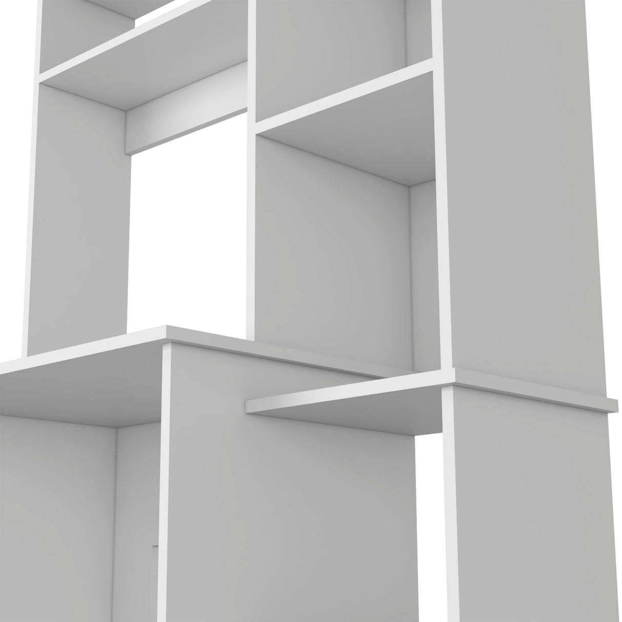 Versalles Writing Desk, Two Superior Shelves, Five Cubbies - White