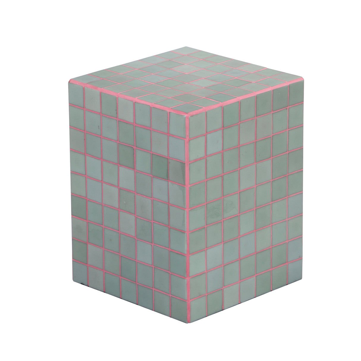 Callista 18" Modern Bohemian Ceramic Tiled Rectangle End Table