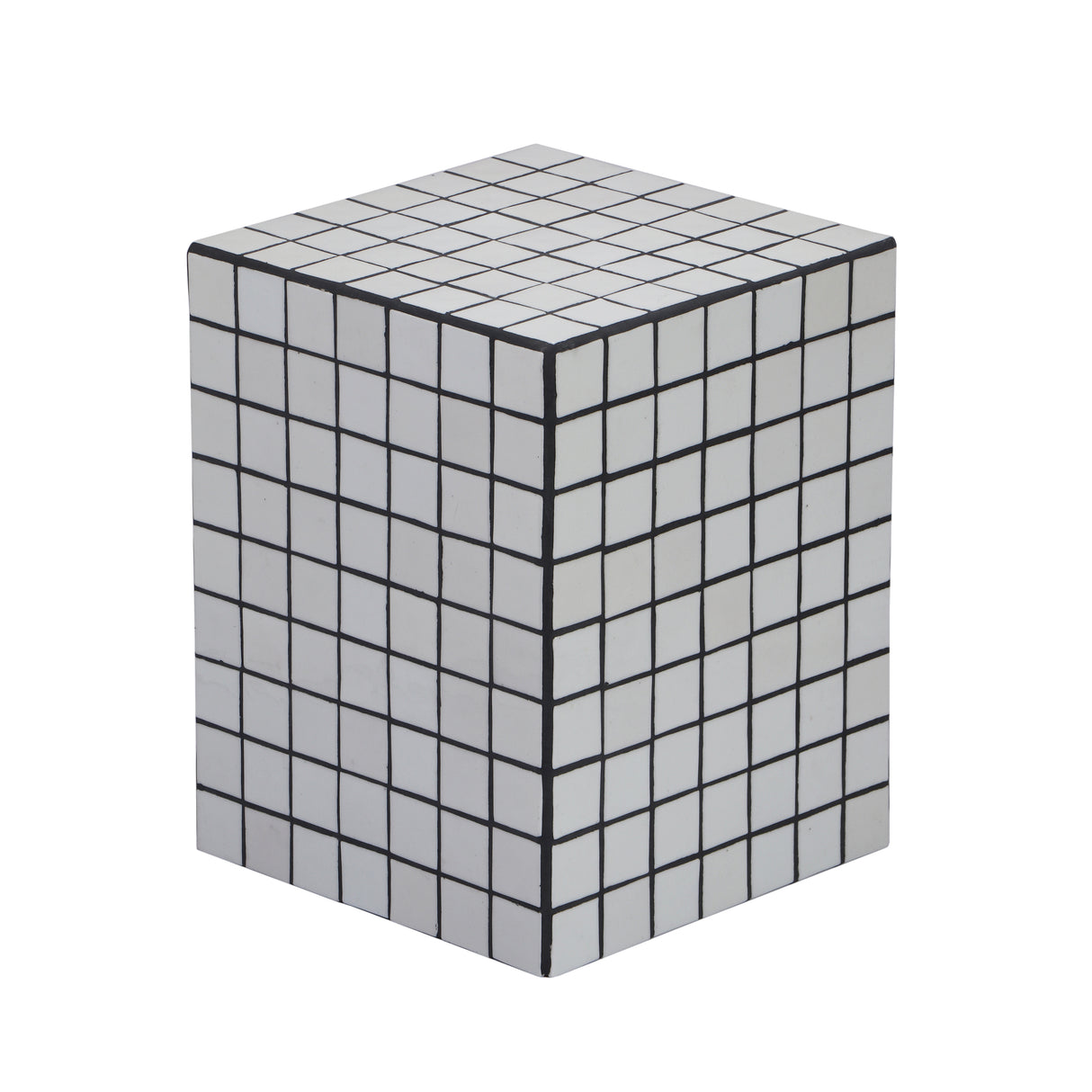 Callista 18" Modern Bohemian Ceramic Tiled Rectangle End Table