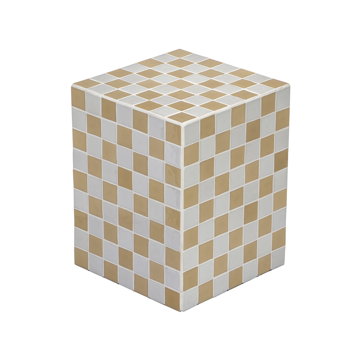 Callista 18" Modern Bohemian Ceramic Tiled Rectangle End Table