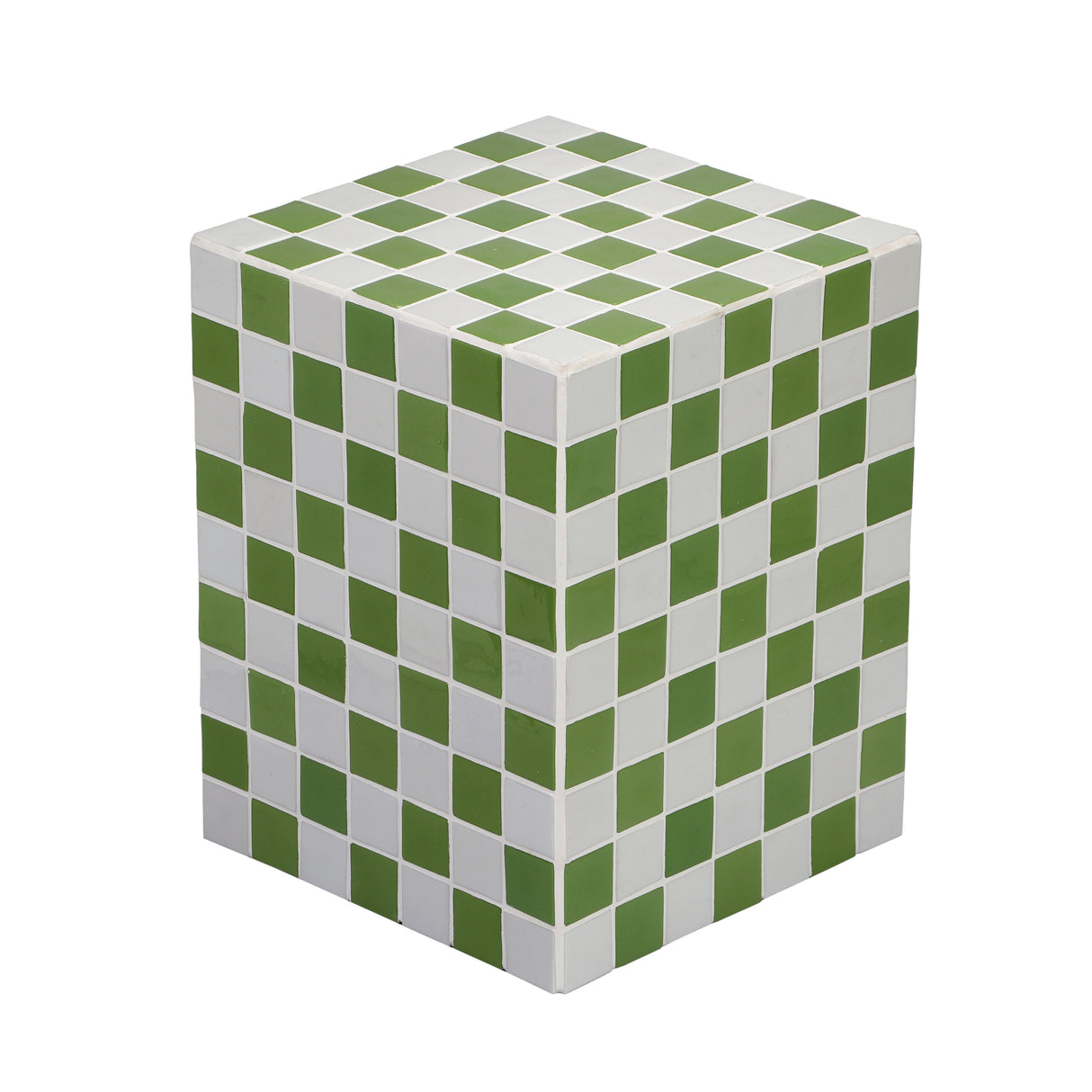 Callista 18" Modern Bohemian Ceramic Tiled Rectangle End Table
