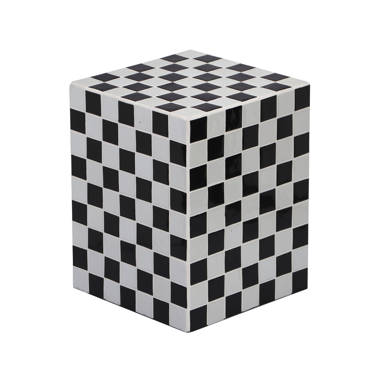 Callista 18" Modern Bohemian Ceramic Tiled Rectangle End Table