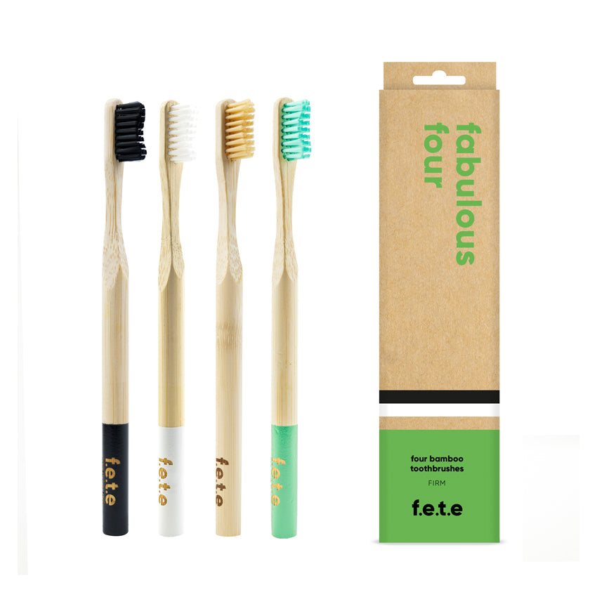 F.E.T.E Fabulous Four Firm Bamboo Toothbrushes (4 Pack)