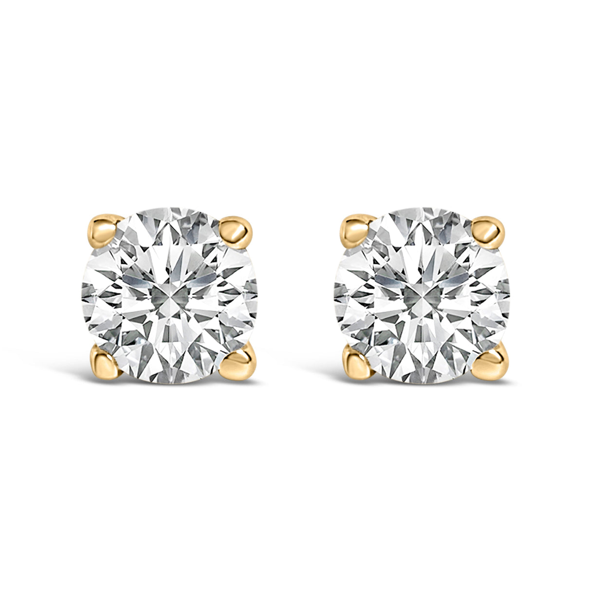 14K White Gold 1/2 Cttw Lab Grown Diamond Solitaire Stud Earrings