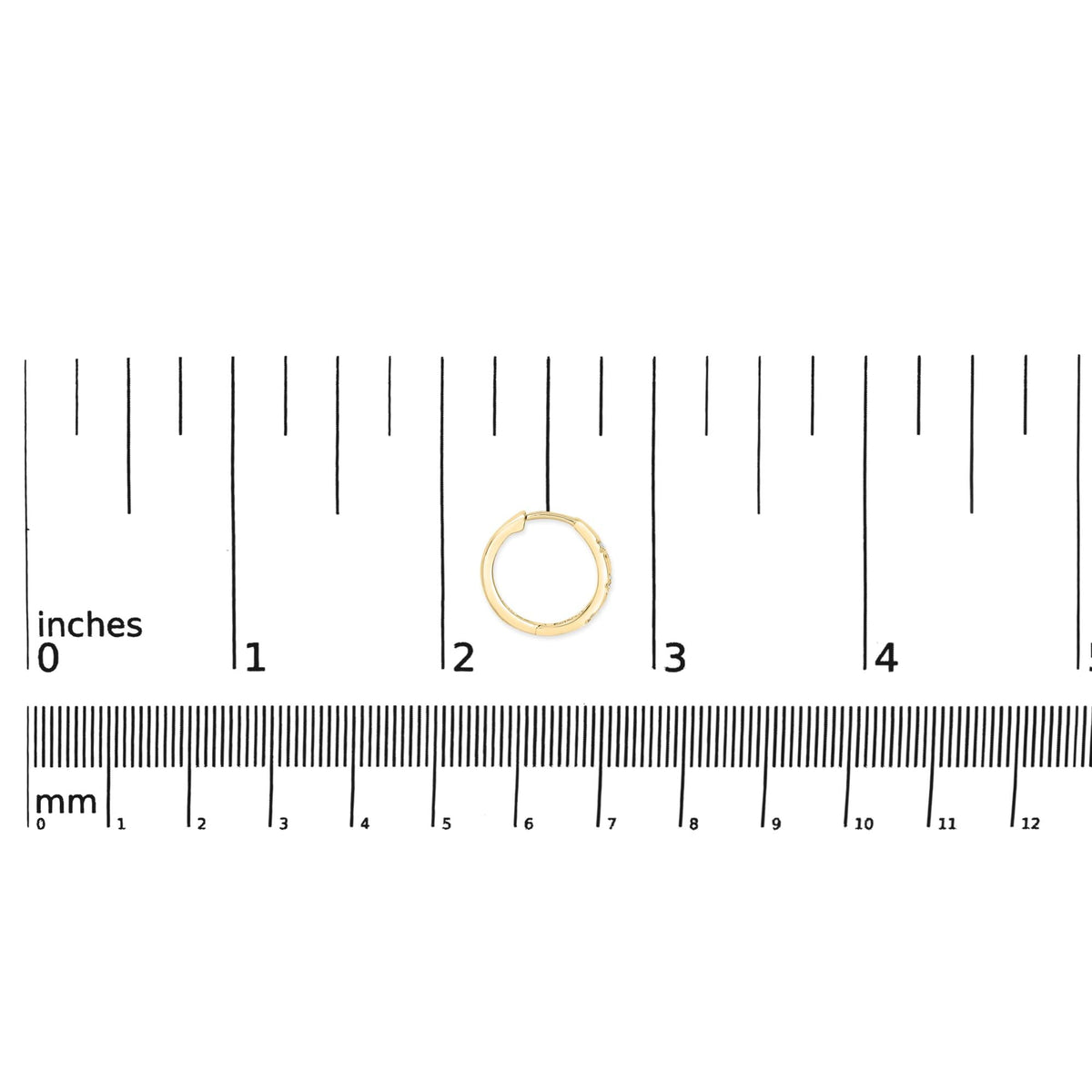 10K Gold 1/5 Cttw Lab Grown Diamond Three Stone Huggie Hoop Earrings