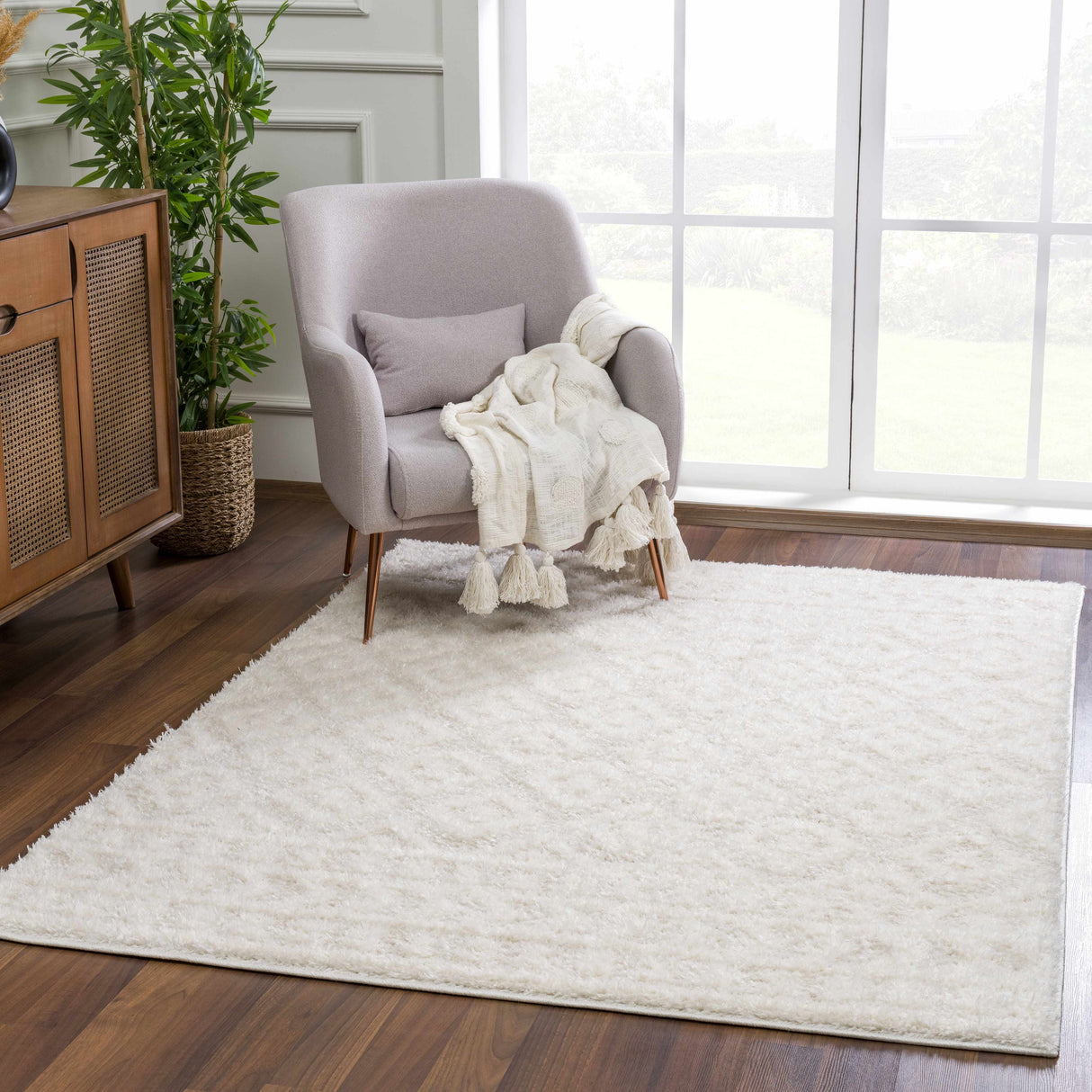 Eivin Cream Diamonds Plush Rug