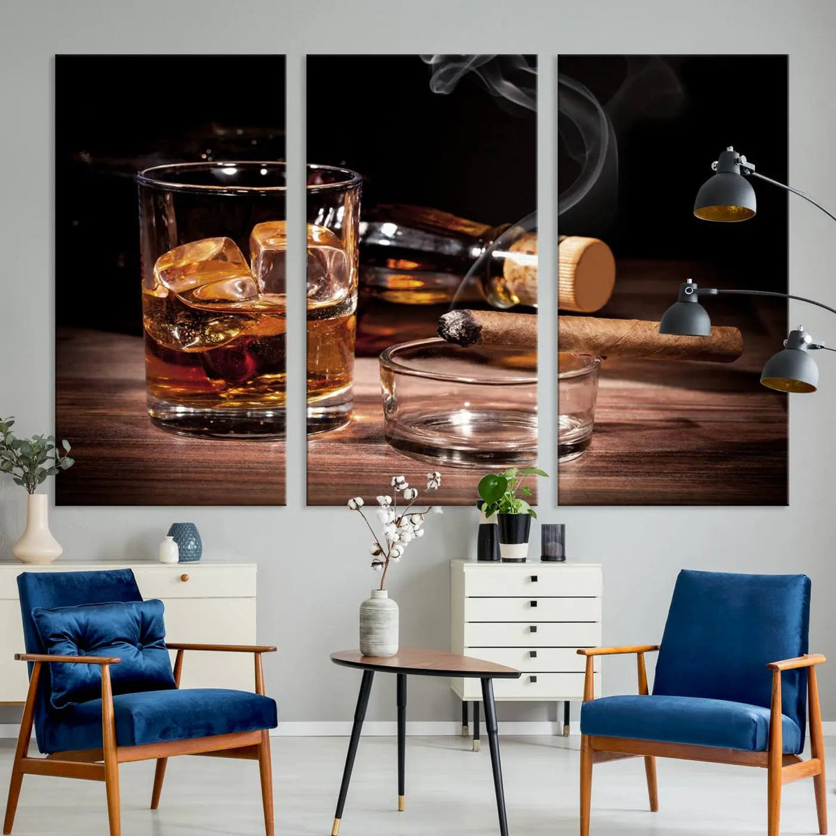 Elegant Whiskey Art Canvas Print Whiskey Printing Cuban
