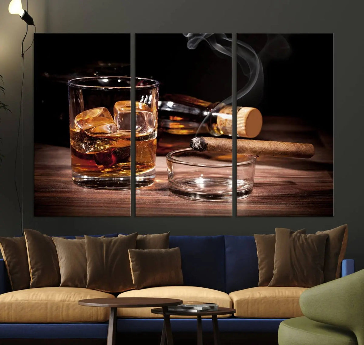 Elegant Whiskey Art Canvas Print Whiskey Printing Cuban