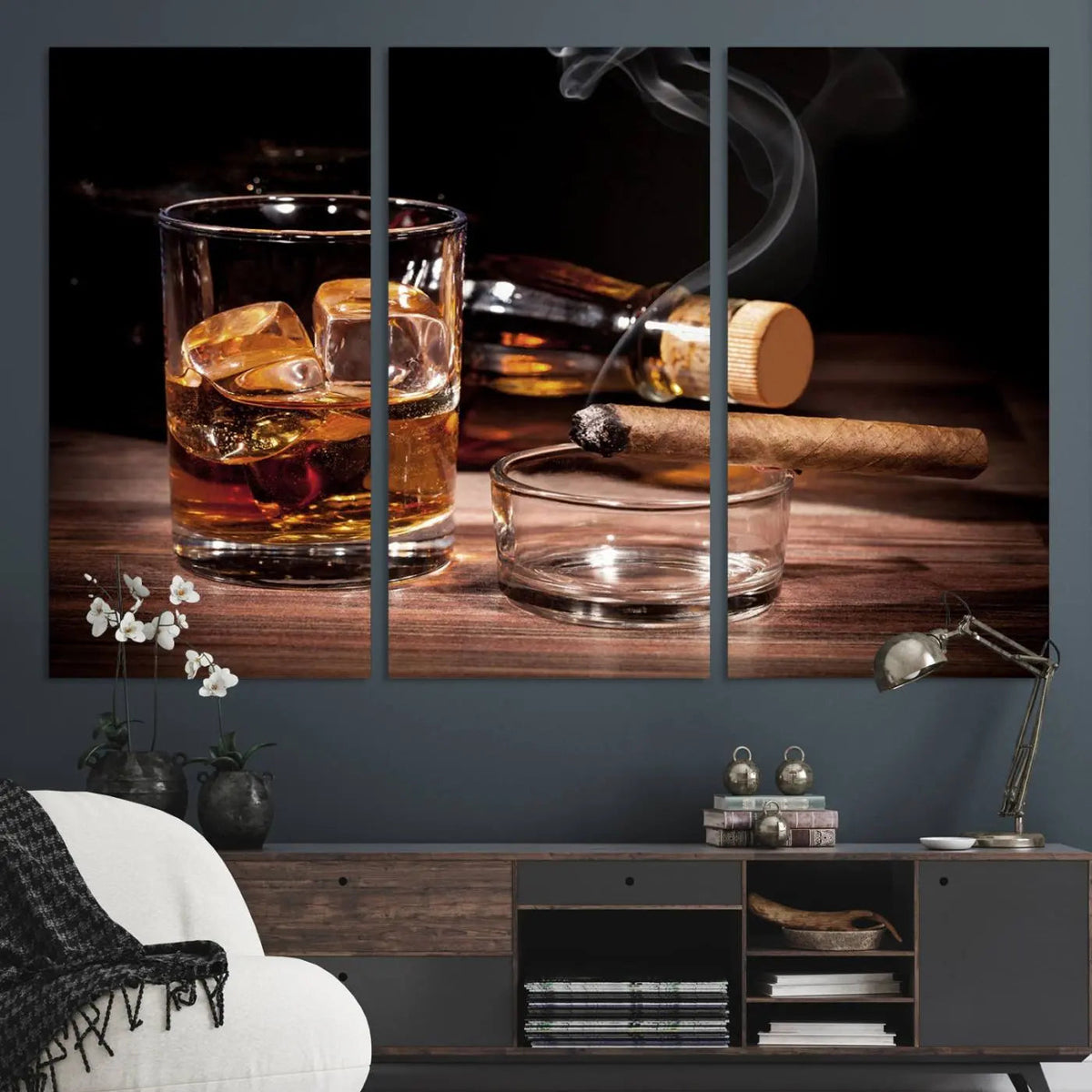 Elegant Whiskey Art Canvas Print Whiskey Printing Cuban