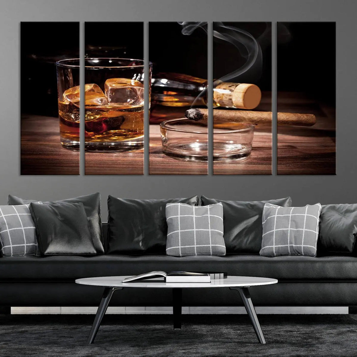 Elegant Whiskey Art Canvas Print Whiskey Printing Cuban