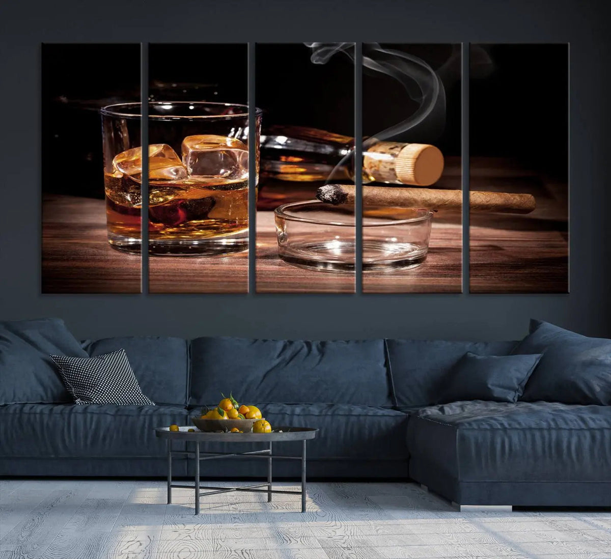 Elegant Whiskey Art Canvas Print Whiskey Printing Cuban