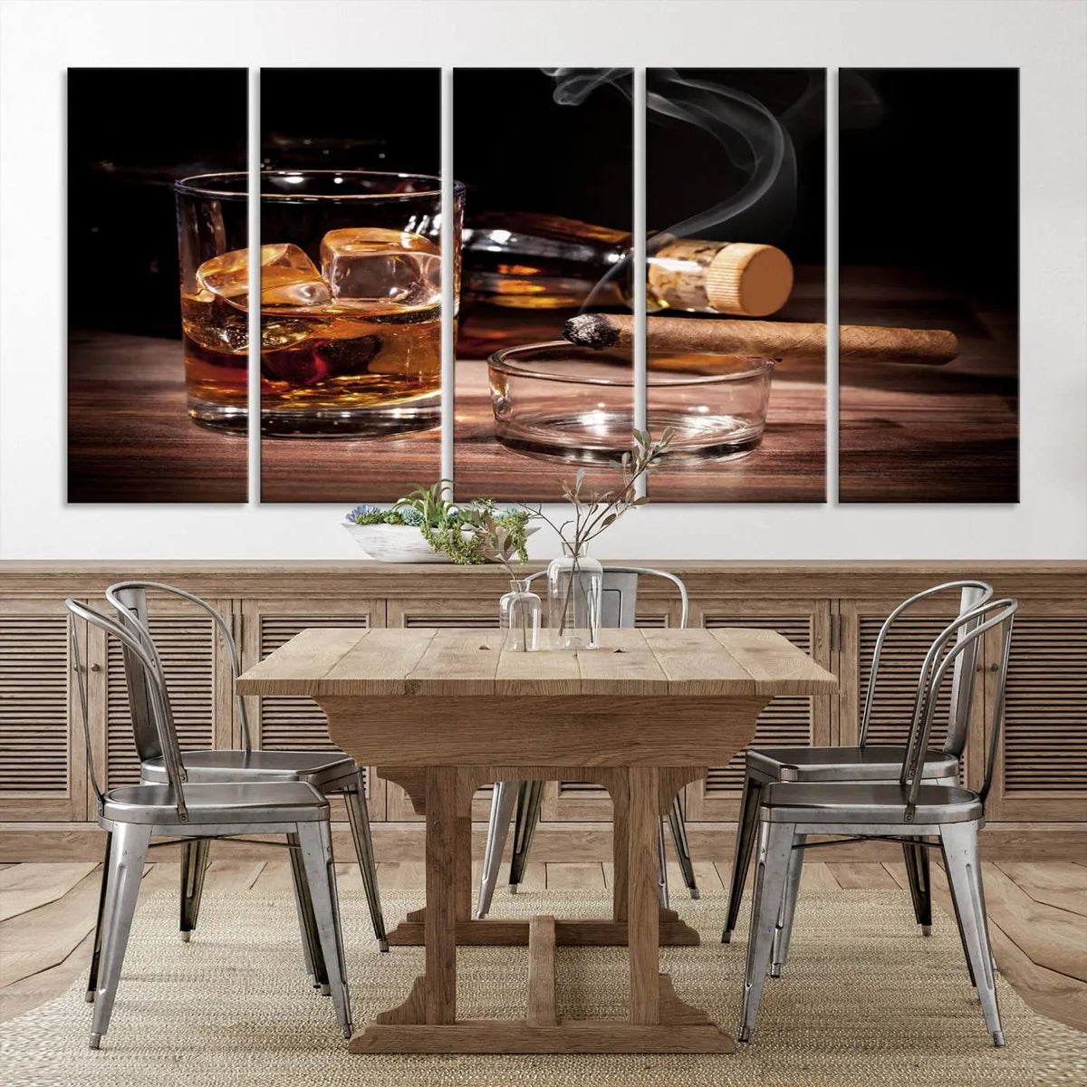 Elegant Whiskey Art Canvas Print Whiskey Printing Cuban