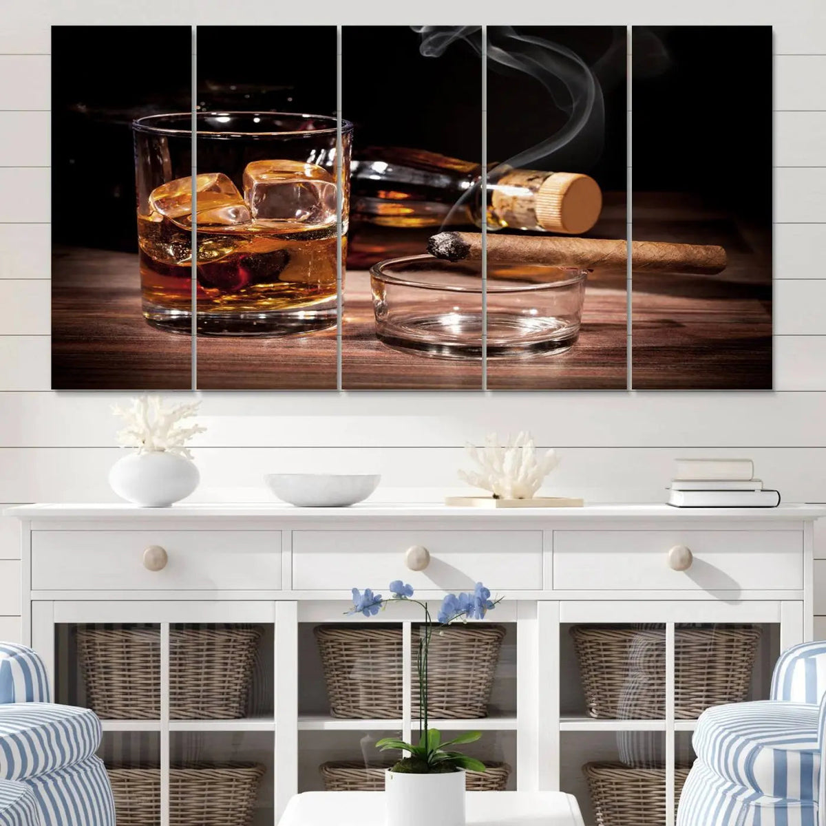 Elegant Whiskey Art Canvas Print Whiskey Printing Cuban