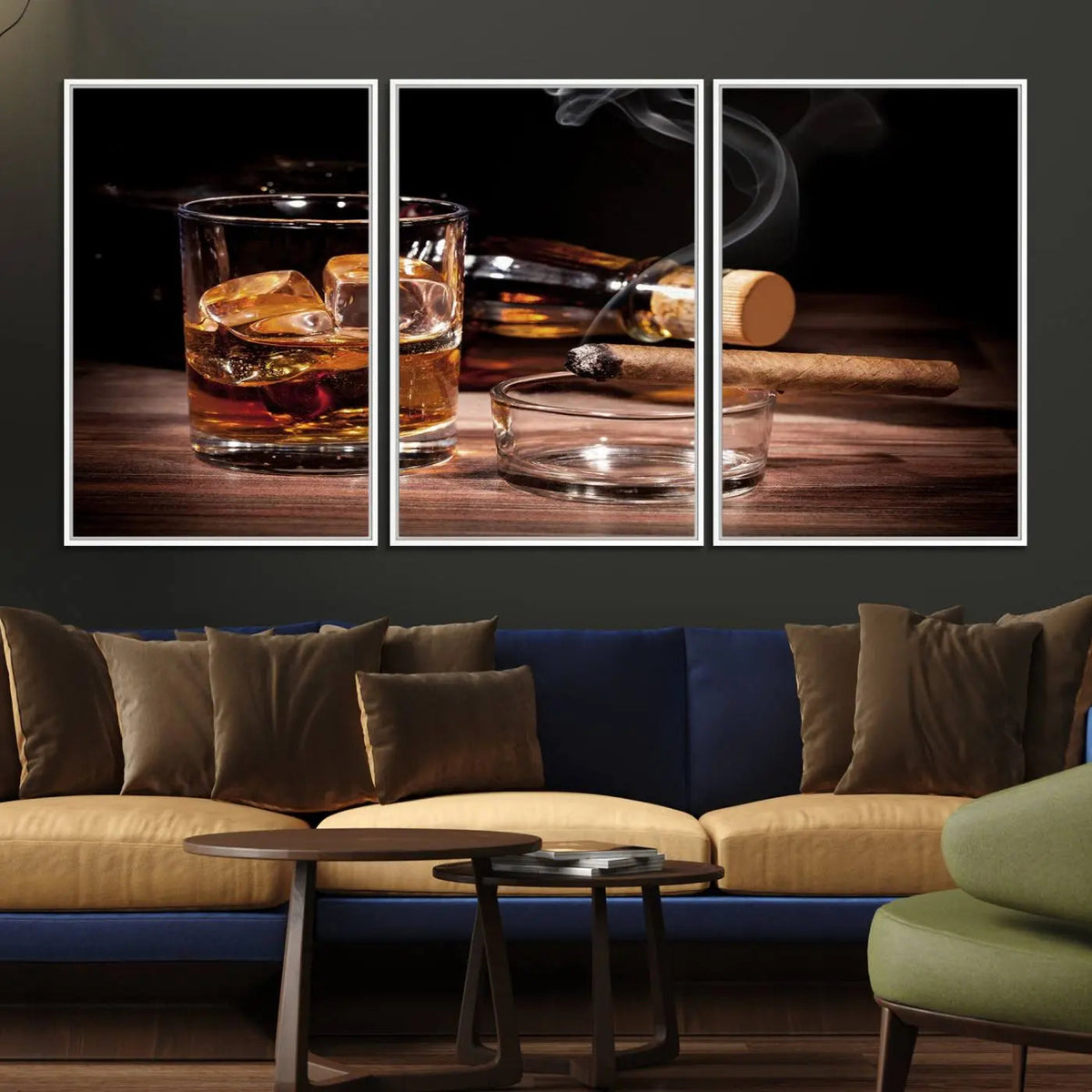 Elegant Whiskey Art Canvas Print Whiskey Printing Cuban