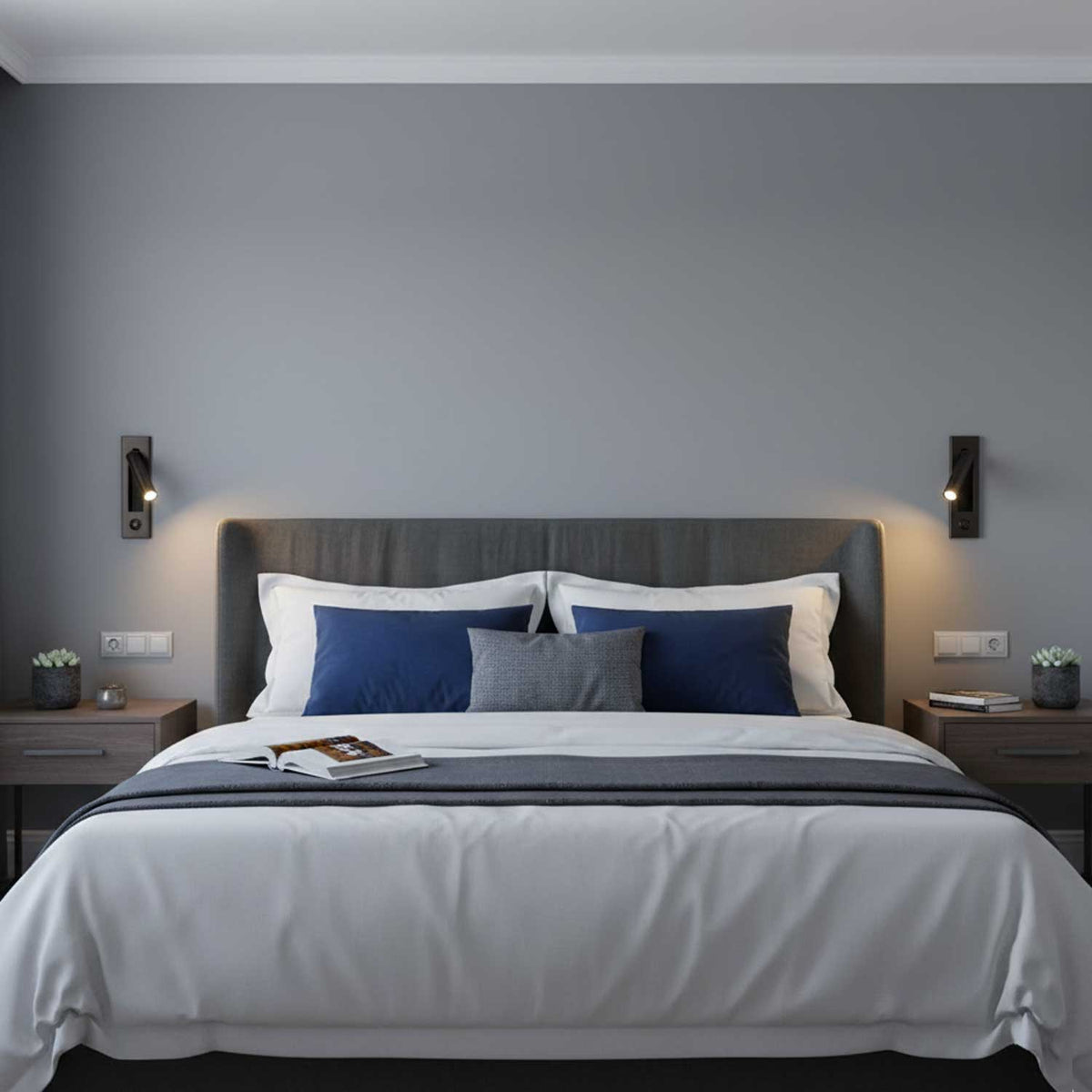 Recessed Folding Bedside Wall Sconce with Warm LED | Flush Reading Light for Bedrooms