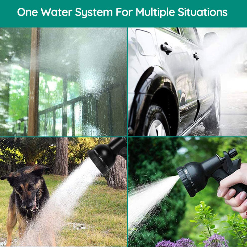 Expandable Garden Hose Flexible Water Hose with 8 Spray Nozzle Lightweight