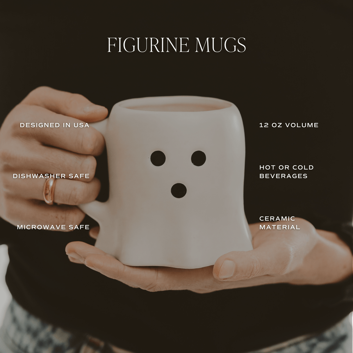 Black Ghost 12 oz Figural Coffee Mug