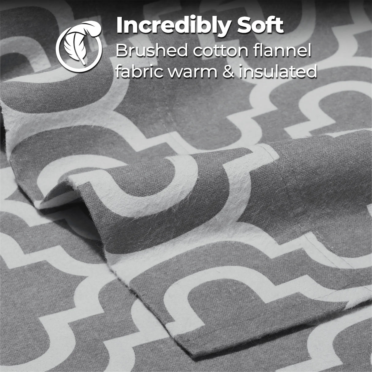 100% Cotton Flannel Bed Sheet Set Trellis Deep Pocket - Sheet Set by Superior Brand