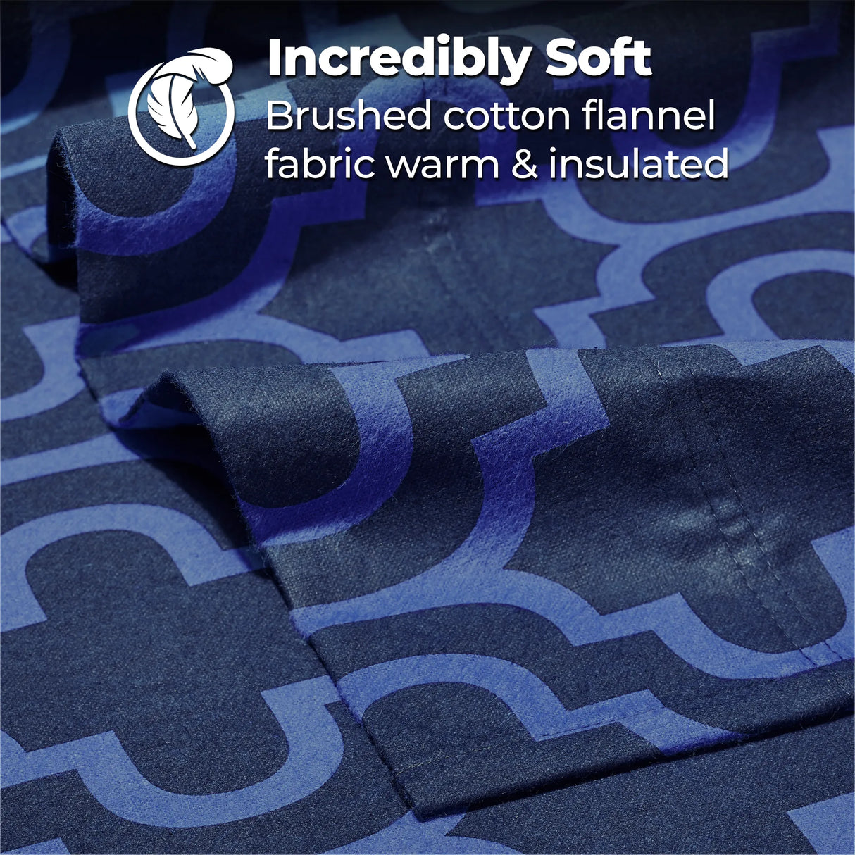 100% Cotton Flannel Bed Sheet Set Trellis Deep Pocket - Sheet Set by Superior Brand