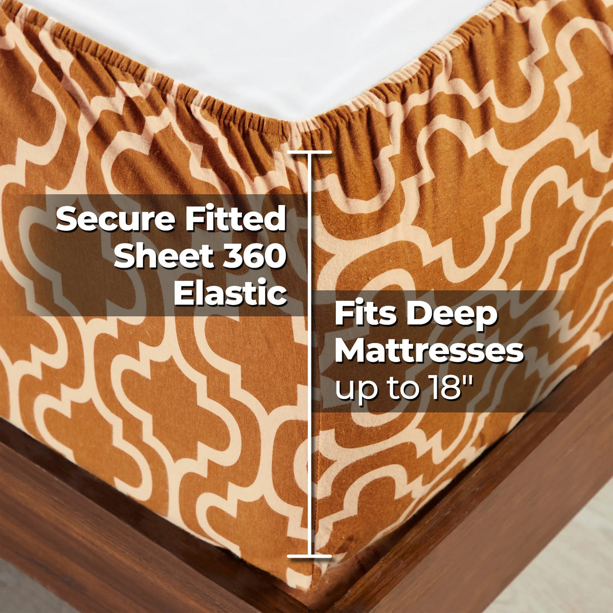 100% Cotton Flannel Bed Sheet Set Trellis Deep Pocket - Sheet Set by Superior Brand