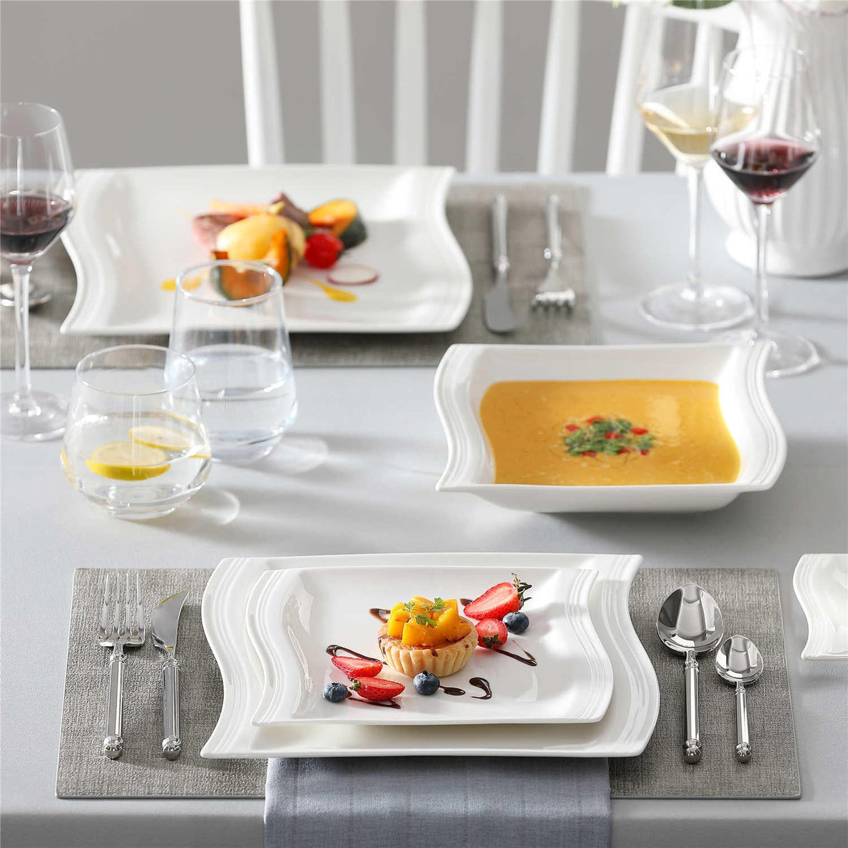 Flora Marble Pink 30 Piece Dinnerware Set
