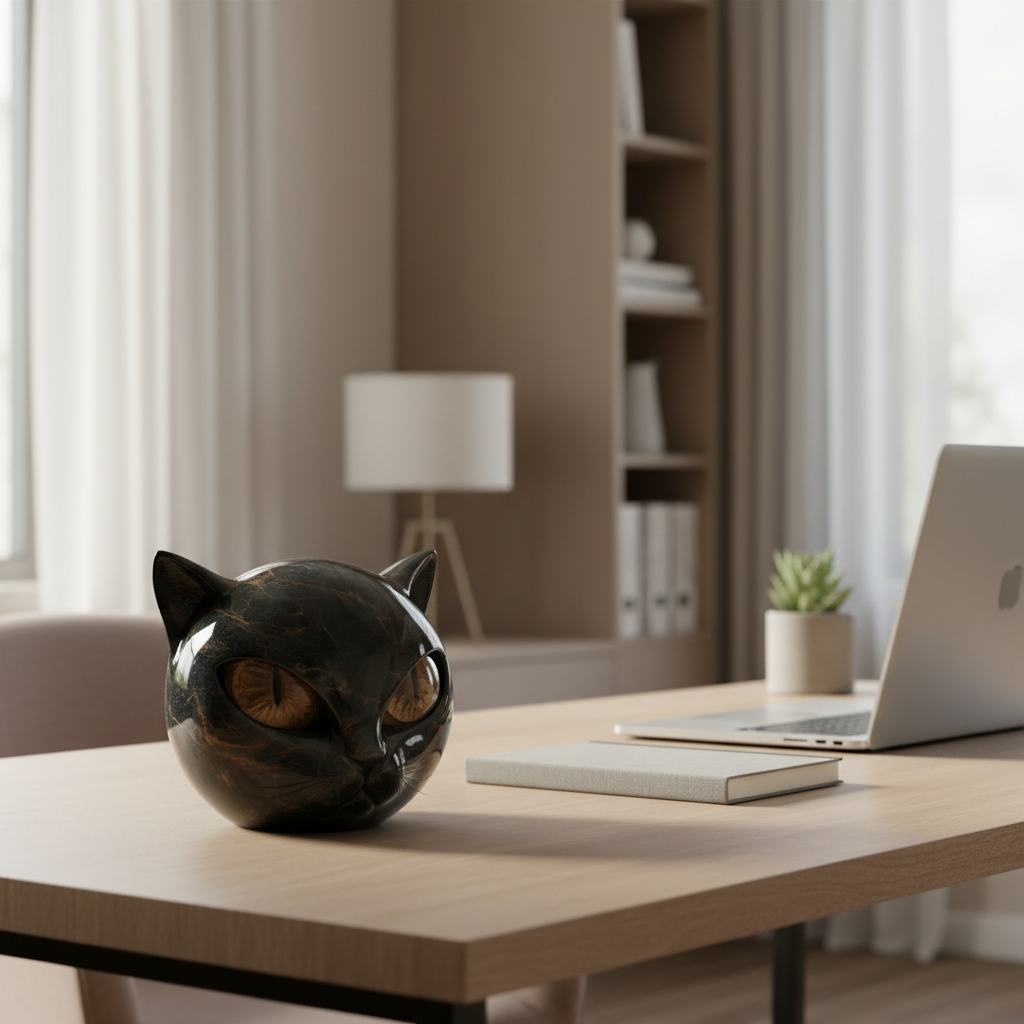 Cat Head Decorative Sculpture