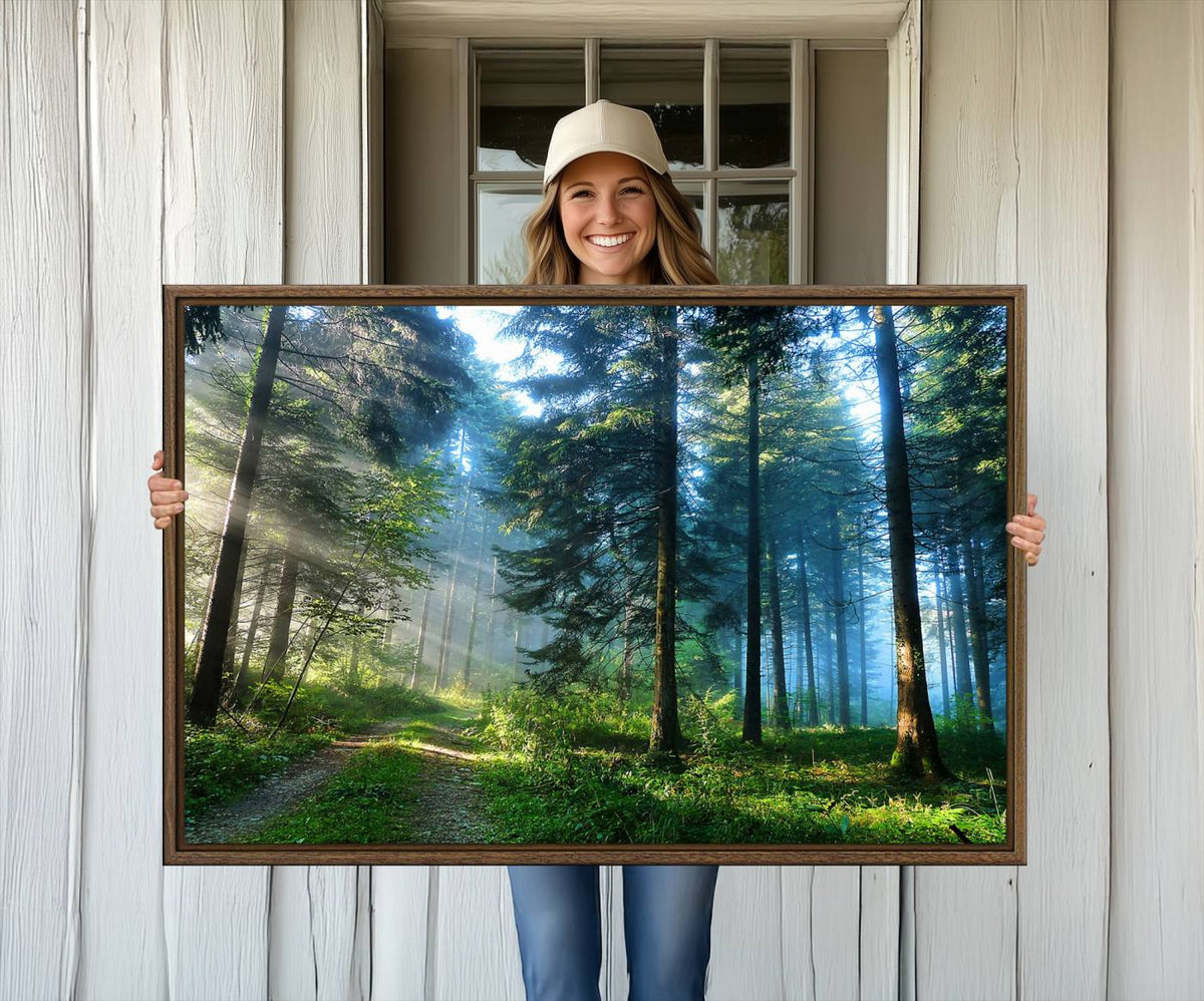 Forest Sun Shine Wall Art Canvas Print