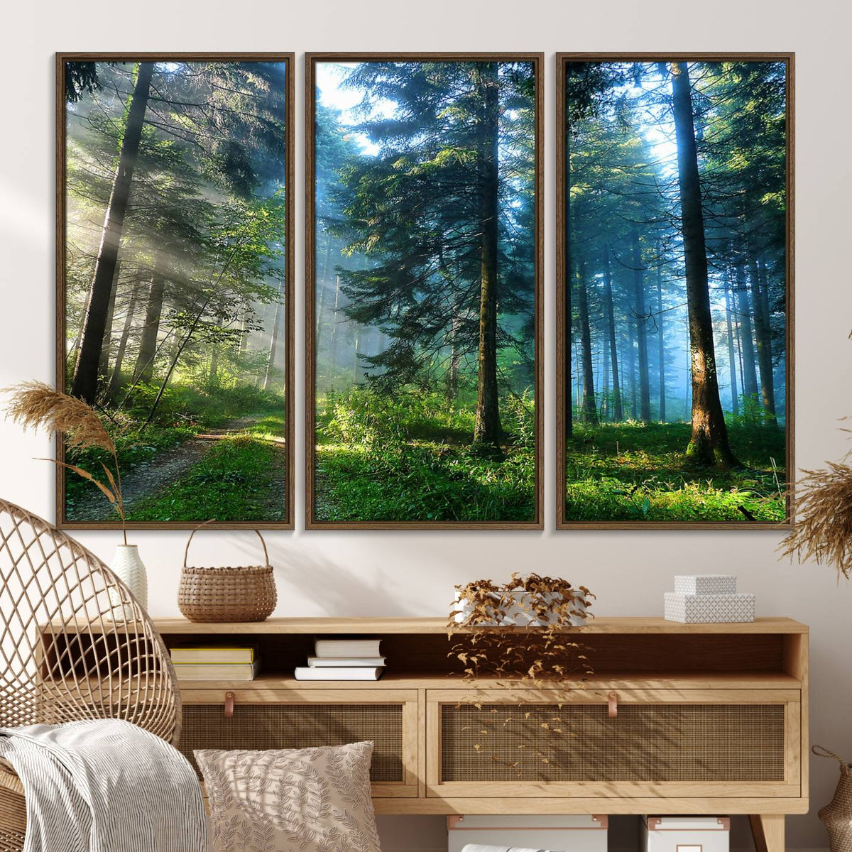Forest Sun Shine Wall Art Canvas Print