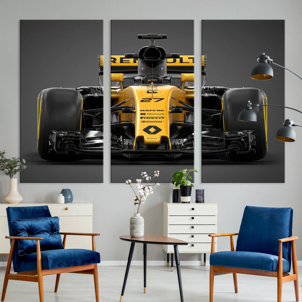 Formula 1 Car Canvas Wall Art Print F1 Renault Car Canvas