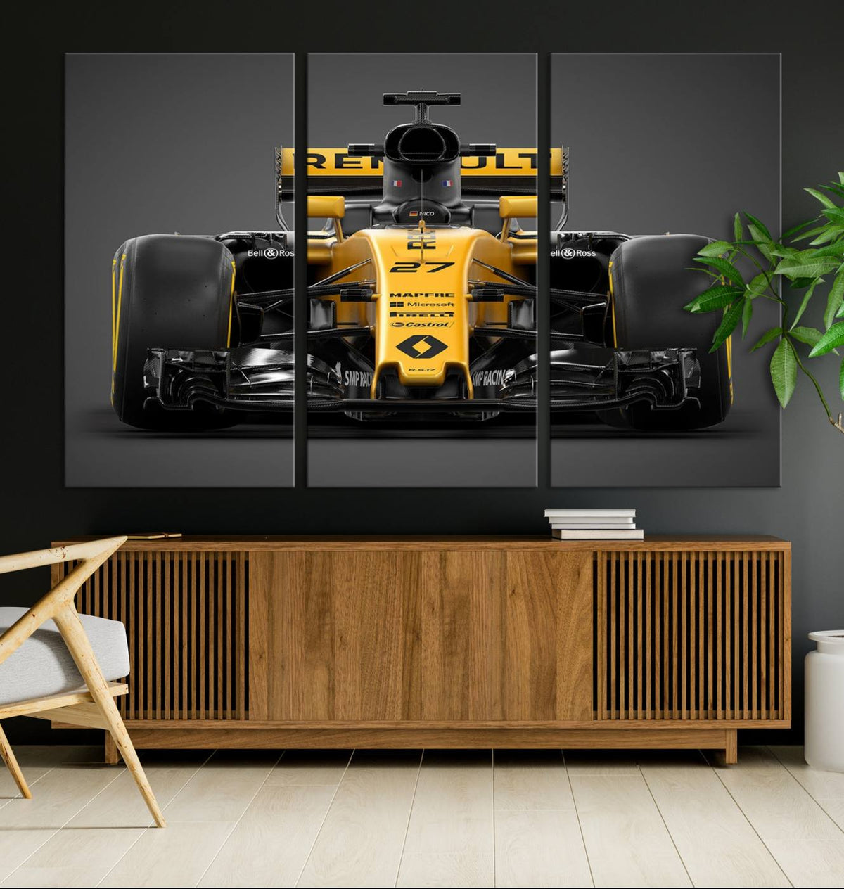 Formula 1 Car Canvas Wall Art Print F1 Renault Car Canvas