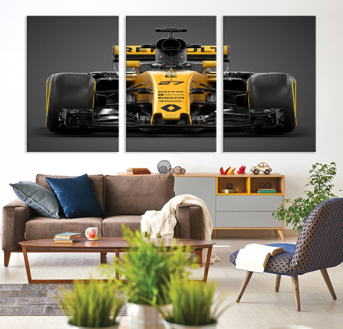 Formula 1 Car Canvas Wall Art Print F1 Renault Car Canvas