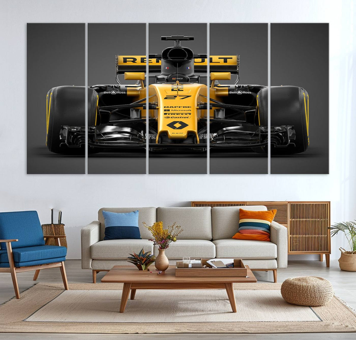 Formula 1 Car Canvas Wall Art Print F1 Renault Car Canvas