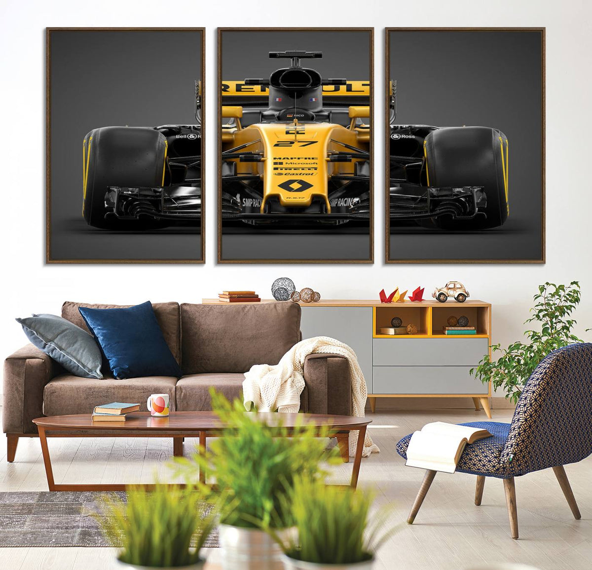 Formula 1 Car Canvas Wall Art Print F1 Renault Car Canvas