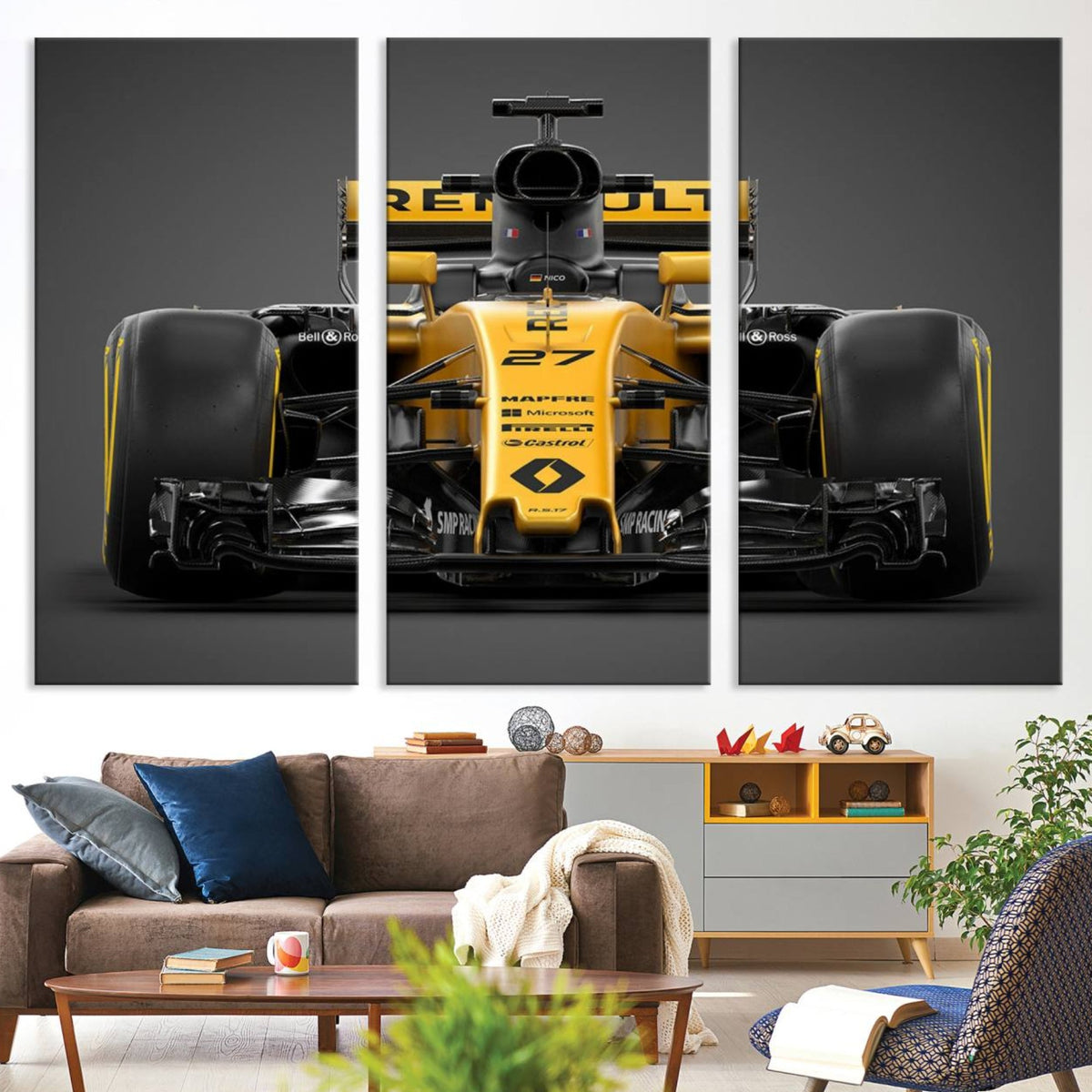 Formula 1 Car Canvas Wall Art Print F1 Renault Car Canvas