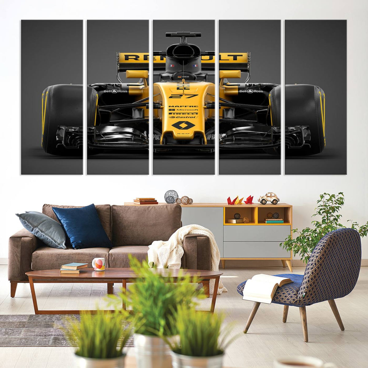 Formula 1 Car Canvas Wall Art Print F1 Renault Car Canvas