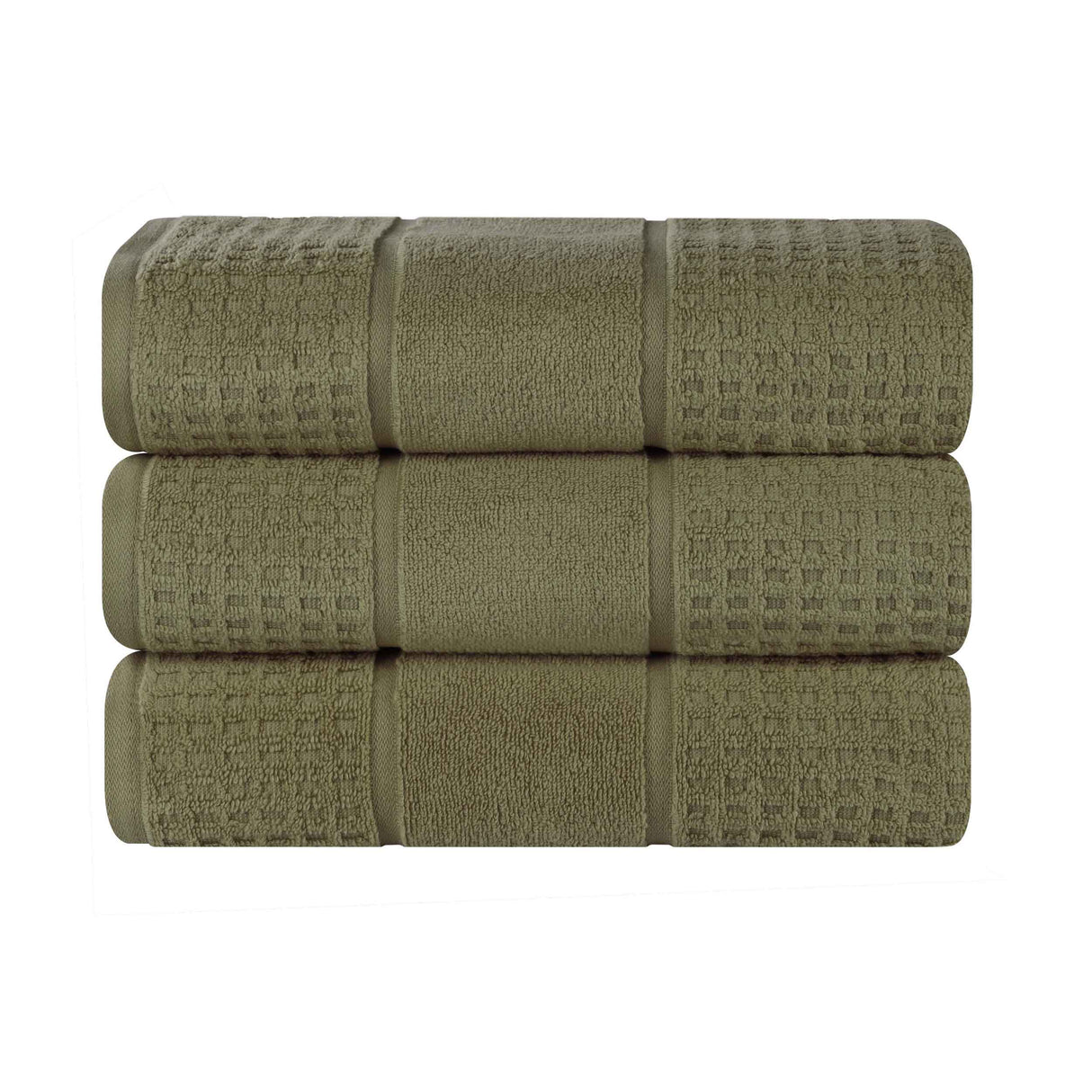 Napa Zero Twist Cotton Solid Waffle Honeycomb Bath Towel Set of 3 - Bath Towel by Superior Brand