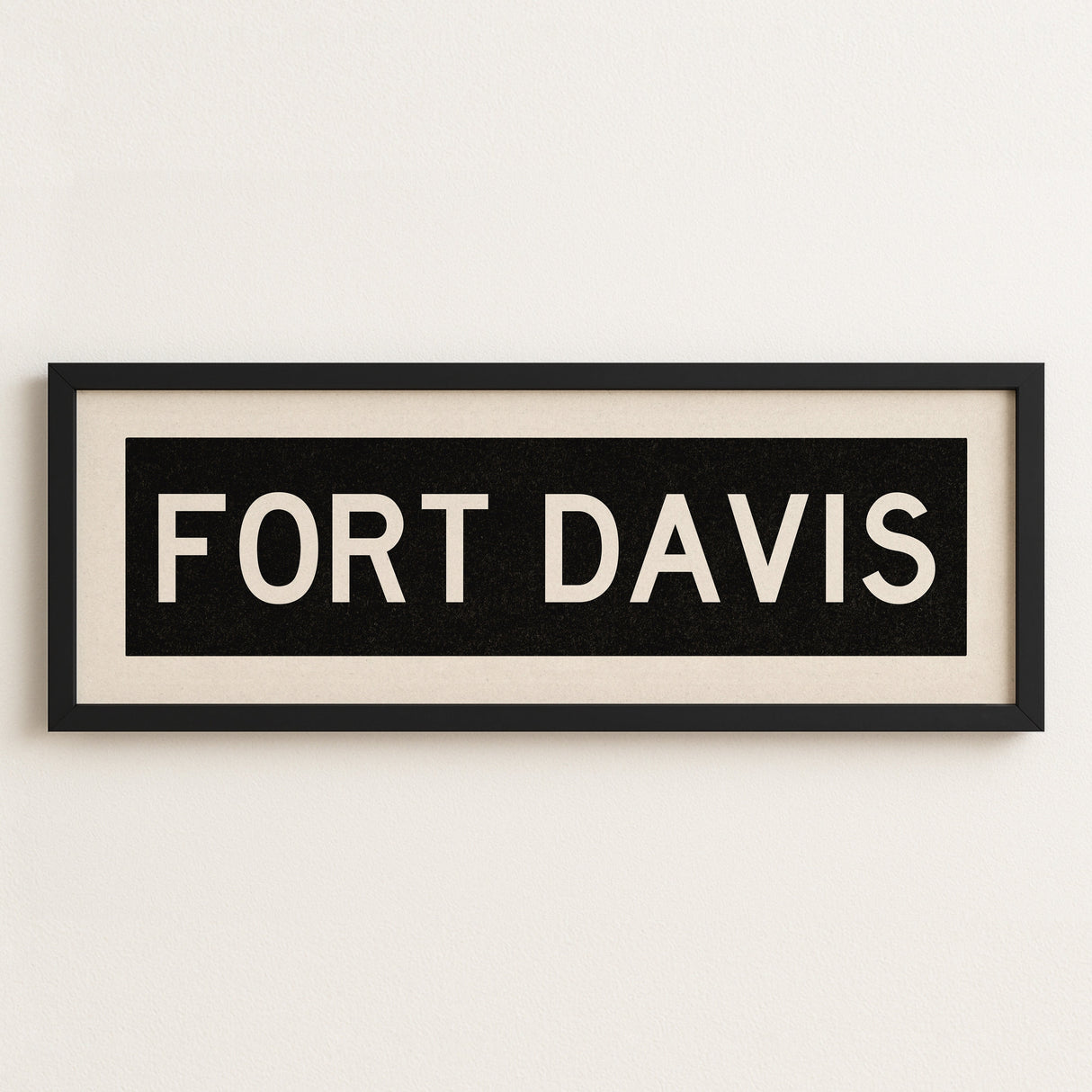 Framed Fort Davis Bus Scroll Sign