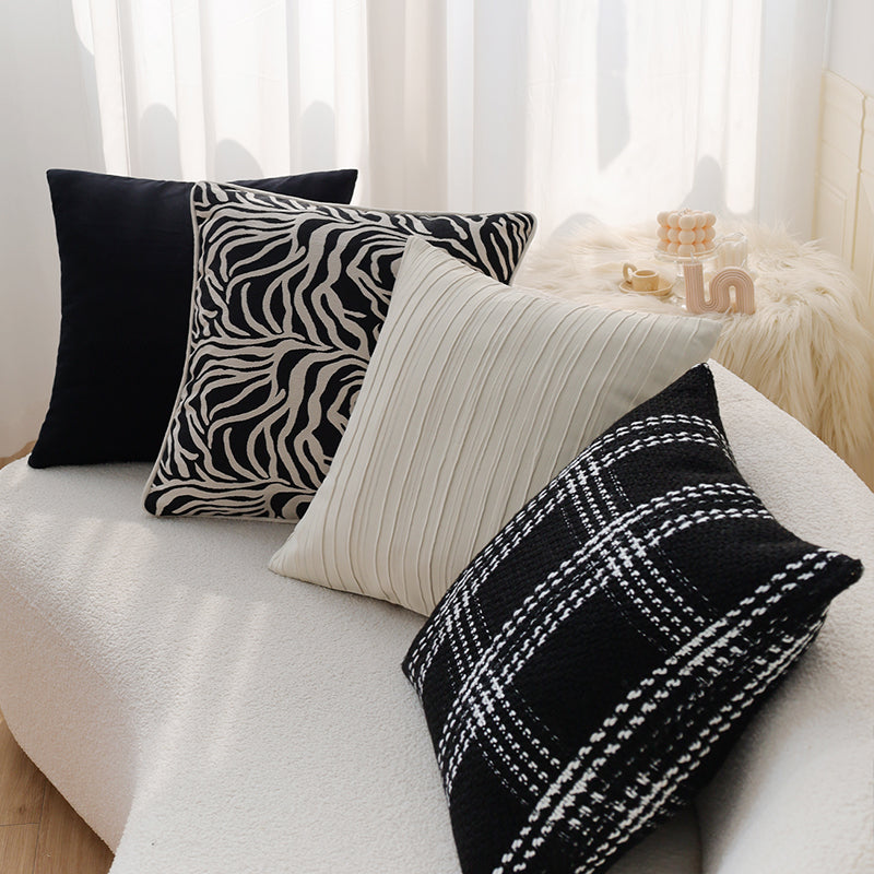 4-Piece Coordinated Pillow Cover & Insert Bundle – Throw Pillow Covers AND Inserts mixed well styles one of each size 18"x18 – Fancy & Stacy