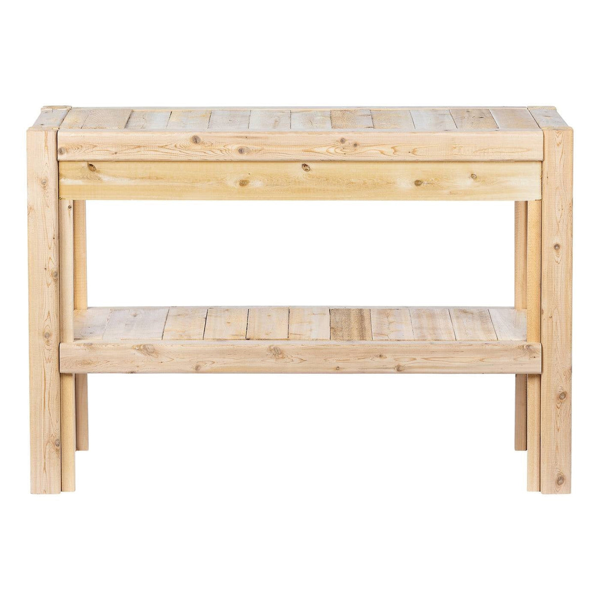 2 Tier Adjustable Cedar Wood Multipurpose Storage Shelves - Made In USA