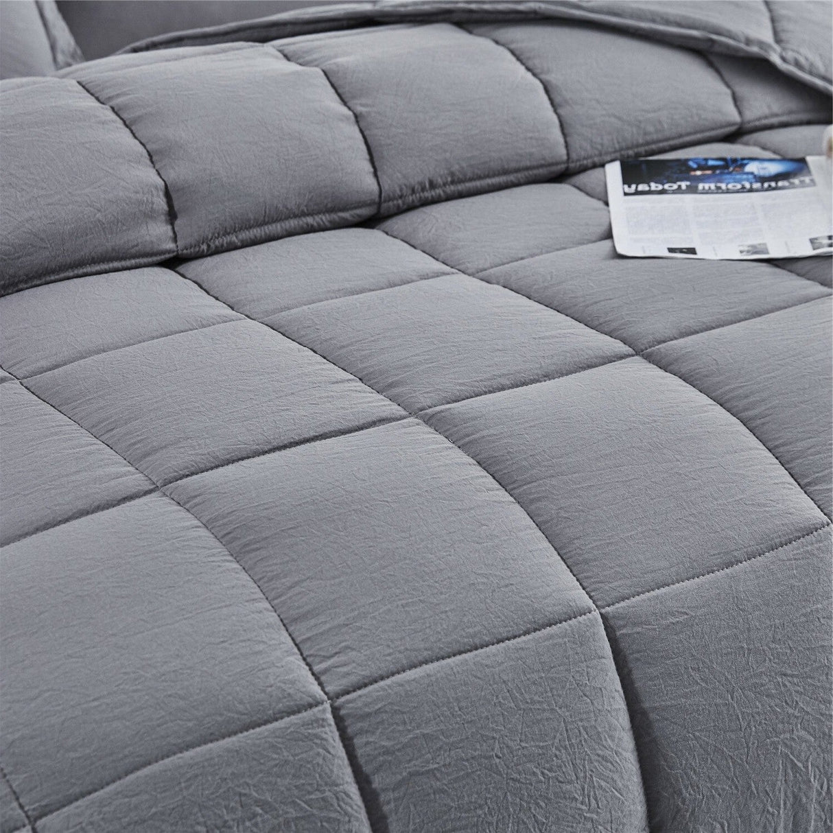 Queen Size Grey 3 Piece Microfiber Reversible Comforter Set