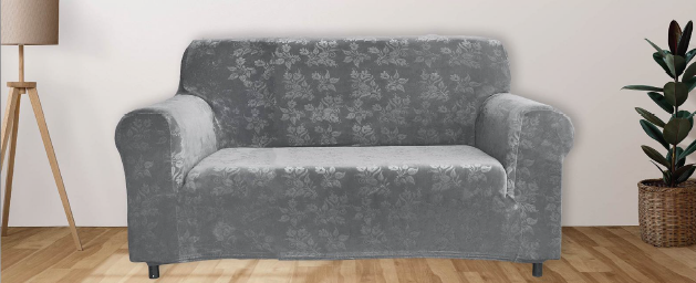 Floral Pattern Velvet Stretch Slipcover