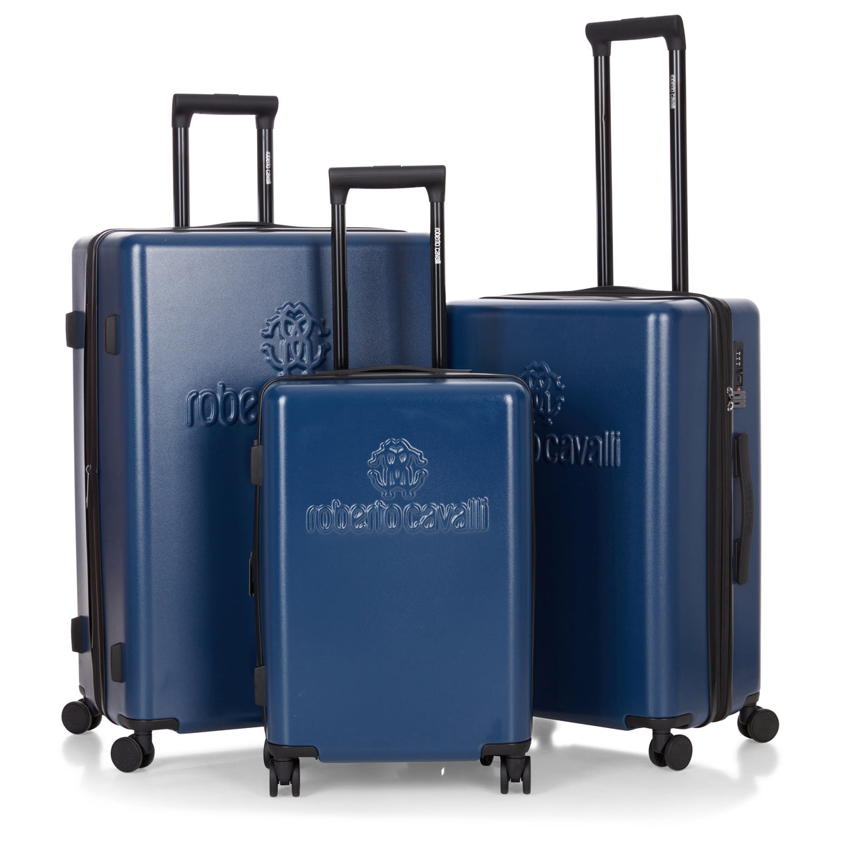 Roberto Cavalli 3 Piece Luggage Set with Expandable Hard Shell & 8 Spinner Wheels
