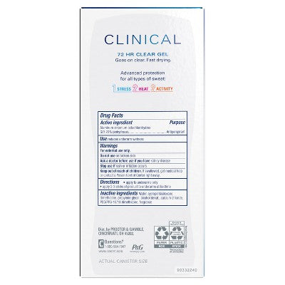 Secret Clinical Strength Clear Gel Antiperspirant & Deodorant for Women 2.6oz