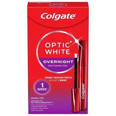 Colgate Optic White Overnight Teeth Whitening Pen Gel 0.08 fl oz/21 - Imperfect Box
